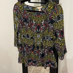 Patterned peplum top
